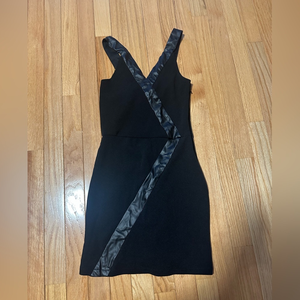 Sally Miller Girls Black Dress with Faux Leather Accents Size XS